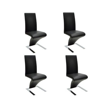 Sillas de comedor 4 unidades cuero sintético negro de vidaXL, Sillas de comedor - Ref: Foro24-160563, Precio: 518,55 €, Descu...