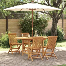 Conjunto de Comedor de Jardín 5 pcs Marrón 160 x 80 x 75 cm