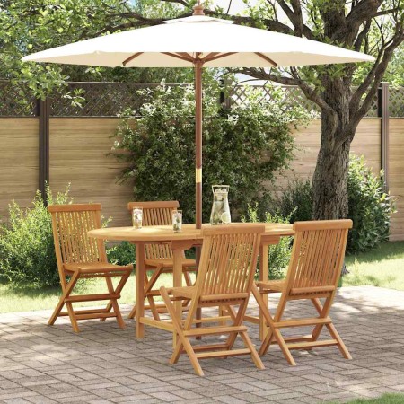 Conjunto de Comedor de Jardín 5 pcs Marrón 160 x 80 x 75 cm
