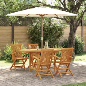 Conjunto de Comedor de Jardín 5 pcs Marrón 160 x 80 x 75 cm