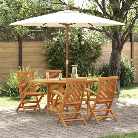 Conjunto de Comedor de Jardín 5 pcs Marrón 160 x 80 x 75 cm