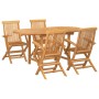 Conjunto de Comedor de Jardín 5 pcs Marrón 160 x 80 x 75 cm