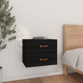 Mesita de noche de pared negro 50x36x40 cm de vidaXL, Taquillas y armarios de almacenamiento - Ref: Foro24-820984, Precio: 55...