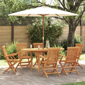 Conjunto de Comedor de Jardín 7 pcs Marrón 160 x 80 x 75 cm