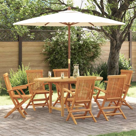 Conjunto de Comedor de Jardín 7 pcs Marrón 160 x 80 x 75 cm