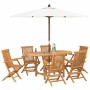 Conjunto de Comedor de Jardín 7 pcs Marrón 160 x 80 x 75 cm