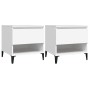 Nachttische 2 Stück weißes Sperrholz 50x46x50 cm von vidaXL, Seitentische - Ref: Foro24-819549, Preis: 67,91 €, Rabatt: %