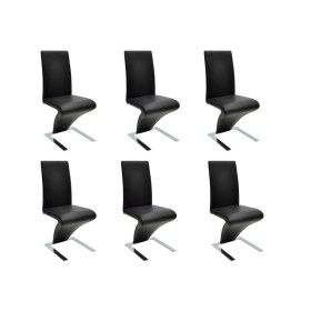 Esszimmerstühle 6 Einheiten aus schwarzem Kunstleder von vidaXL, Essstühle - Ref: Foro24-160564, Preis: 776,23 €, Rabatt: %