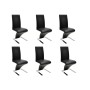 Dining chairs 6 units black synthetic leather by vidaXL, dining chairs - Ref: Foro24-160564, Price: 776,59 €, Discount: %