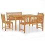 Juego de comedor para jardín 5 piezas madera maciza de teca