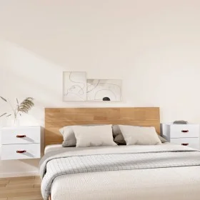 Wall bedside tables 2 pcs white 50x36x40 cm by vidaXL, Lockers and storage cabinets - Ref: Foro24-820979, Price: 90,22 €, Dis...