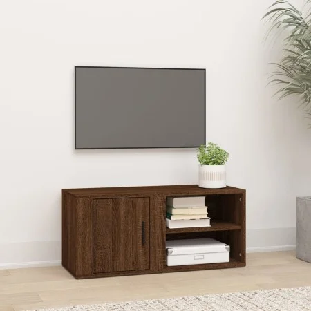 Brown oak plywood TV cabinet 80x31.5x36 cm by vidaXL, TV Furniture - Ref: Foro24-819450, Price: 44,90 €, Discount: %