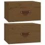 Wall bedside table 2 pcs honey brown 40x29.5x22 cm by vidaXL, Lockers and storage cabinets - Ref: Foro24-820993, Price: 49,56...