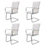 Sillas voladizas de comedor 4 unidades cuero sintético blanco de vidaXL, Sillas de comedor - Ref: Foro24-270163, Precio: 325,...