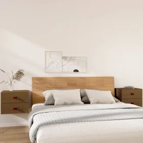 Wand-Nachttische 2 Stück honigbraun 50x36x40 cm von vidaXL, Schließfächer und Lagerschränke - Ref: Foro24-820983, Preis: 86,1...
