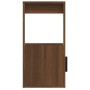 Aparador de madera contrachapada marrón roble 80x30x60 cm