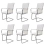 Cantilever dining chairs 6 units white synthetic leather by vidaXL, dining chairs - Ref: Foro24-270165, Price: 488,05 €, Disc...
