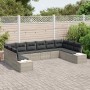 Conjunto de sofá de jardín 10 pcs Gris claro Poliratán