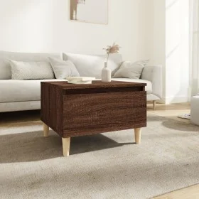Mesa auxiliar madera contrachapada roble marrón 50x46x35 cm de vidaXL, Mesas auxiliares - Ref: Foro24-819514, Precio: 32,00 €...