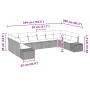 Conjunto de sofá de jardín 10 pcs Gris claro Poliratán