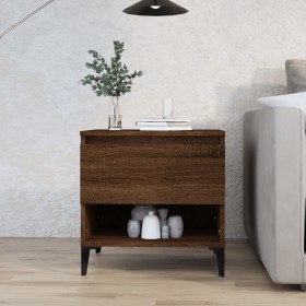Mesa auxiliar madera contrachapada roble marrón 50x46x50 cm de vidaXL, Mesas auxiliares - Ref: Foro24-819562, Precio: 54,93 €...