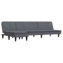 Sofá cama en forma de L terciopelo gris oscuro 255x140x70 cm