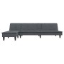 Sofá cama en forma de L terciopelo gris oscuro 255x140x70 cm