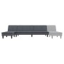 Sofá cama en forma de L terciopelo gris oscuro 255x140x70 cm