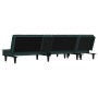 Sofá cama en forma de L terciopelo verde oscuro 255x140x70 cm
