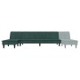 Sofá cama en forma de L terciopelo verde oscuro 255x140x70 cm