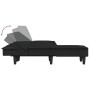Sofá cama en forma de L terciopelo negro 255x140x70 cm