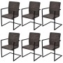 Cantilever dining chairs 6 units brown artificial leather by vidaXL, dining chairs - Ref: Foro24-272414, Price: 550,47 €, Dis...