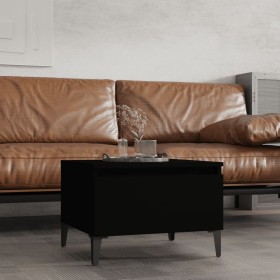 Mesa auxiliar de madera contrachapada negro 50x46x35 cm de vidaXL, Mesas auxiliares - Ref: Foro24-819518, Precio: 46,43 €, De...