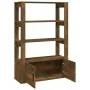 Aparador madera contrachapada roble ahumado 80x30x119,5 cm de vidaXL, Aparadores - Ref: Foro24-819473, Precio: 78,87 €, Descu...
