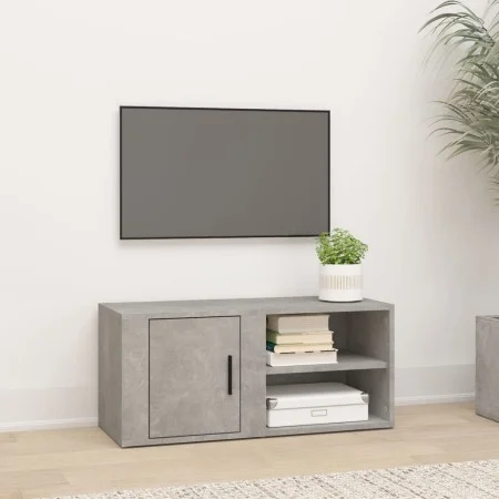 Concrete gray plywood TV cabinet 80x31.5x36 cm by vidaXL, TV Furniture - Ref: Foro24-819444, Price: 42,29 €, Discount: %