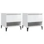 2 auxiliary tables plywood white gloss 50x46x50 cm by vidaXL, Side tables - Ref: Foro24-819553, Price: 62,90 €, Discount: %