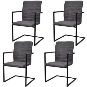 Cantilever dining chairs 4 units gray synthetic leather by vidaXL, dining chairs - Ref: Foro24-272417, Price: 374,14 €, Disco...