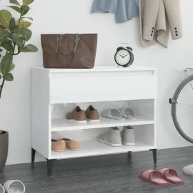 Glossy white plywood shoe cabinet 70x36x60 cm by vidaXL, Shoe racks and shoe organizers - Ref: Foro24-819766, Price: 45,11 €,...