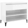 Mueble zapatero madera contrachapada blanco brillo 70x36x60 cm de vidaXL, Zapateros y organizadores de calzado - Ref: Foro24-...