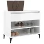 Mueble zapatero madera contrachapada blanco brillo 70x36x60 cm de vidaXL, Zapateros y organizadores de calzado - Ref: Foro24-...