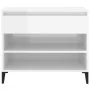 Mueble zapatero madera contrachapada blanco brillo 70x36x60 cm de vidaXL, Zapateros y organizadores de calzado - Ref: Foro24-...
