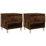 Nightstands 2 units smoked oak plywood 50x46x50 cm by vidaXL, Nightstands - Ref: Foro24-819543, Price: 61,14 €, Discount: %