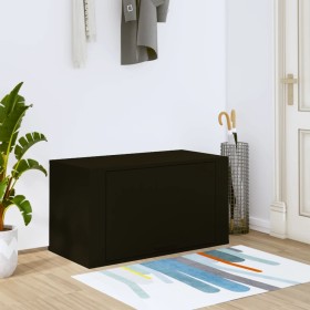 Mueble zapatero pared madera contrachapada negro 70x35x38 cm