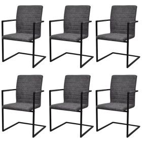 Freischwingende Esszimmerstühle 6 Stück Kunstleder grau von vidaXL, Essstühle - Ref: Foro24-272418, Preis: 539,18 €, Rabatt: %