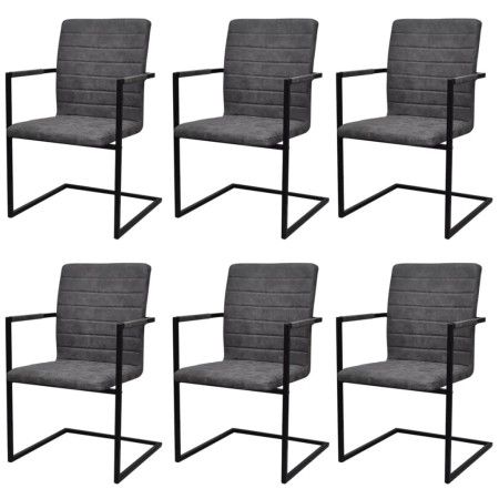 Freischwingende Esszimmerstühle 6 Stück Kunstleder grau von vidaXL, Essstühle - Ref: Foro24-272418, Preis: 539,18 €, Rabatt: %