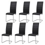 Cantilever dining chairs 6 units black synthetic leather by vidaXL, dining chairs - Ref: Foro24-272420, Price: 356,95 €, Disc...