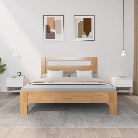 Mesitas de noche 2 uds madera contrachapada blanco 50x46x50 cm de vidaXL, Mesitas de noche - Ref: Foro24-819533, Precio: 70,8...