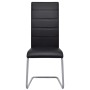 Freischwinger-Esszimmerstühle 6-teilig aus schwarzem Kunstleder von vidaXL, Essstühle - Ref: Foro24-272420, Preis: 356,03 €, ...