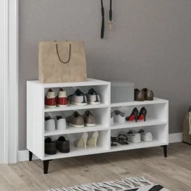 Glossy white plywood shoe cabinet 102x36x60 cm by vidaXL, Shoe racks and shoe organizers - Ref: Foro24-819734, Price: 49,21 €...