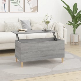 Mesa de centro madera contrachapada gris Sonoma 90x44,5x45 cm